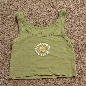 Billabong Green Sleeveless Crop Tank Top